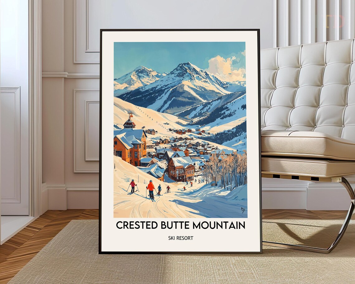 Crested Butte Mountain Resort Poster Wall Art Elk Mountains