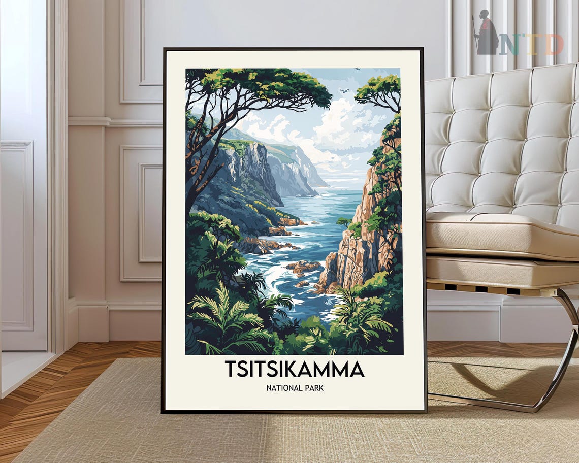 Tsitsikamma South Africa Coastal Cliffs Forest Seascape Travel Poster
