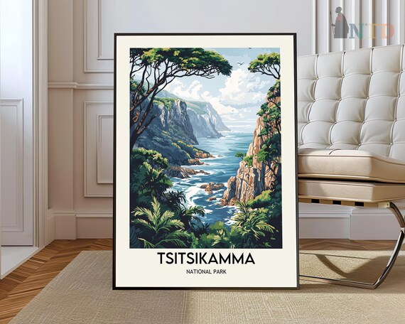 Tsitsikamma South Africa Coastal Cliffs Forest Seascape Travel Poster