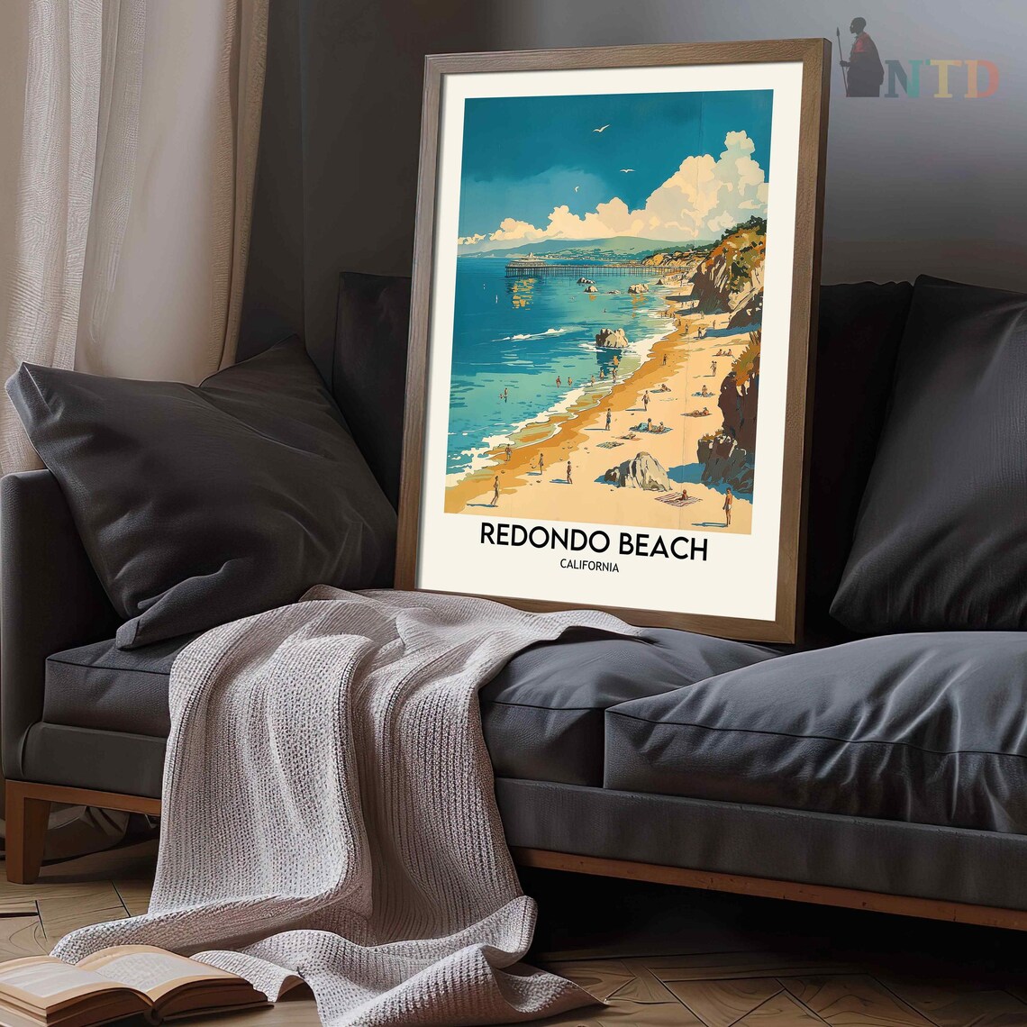 Redondo Beach Travel Poster, Coastal Destination Decor - Image 3
