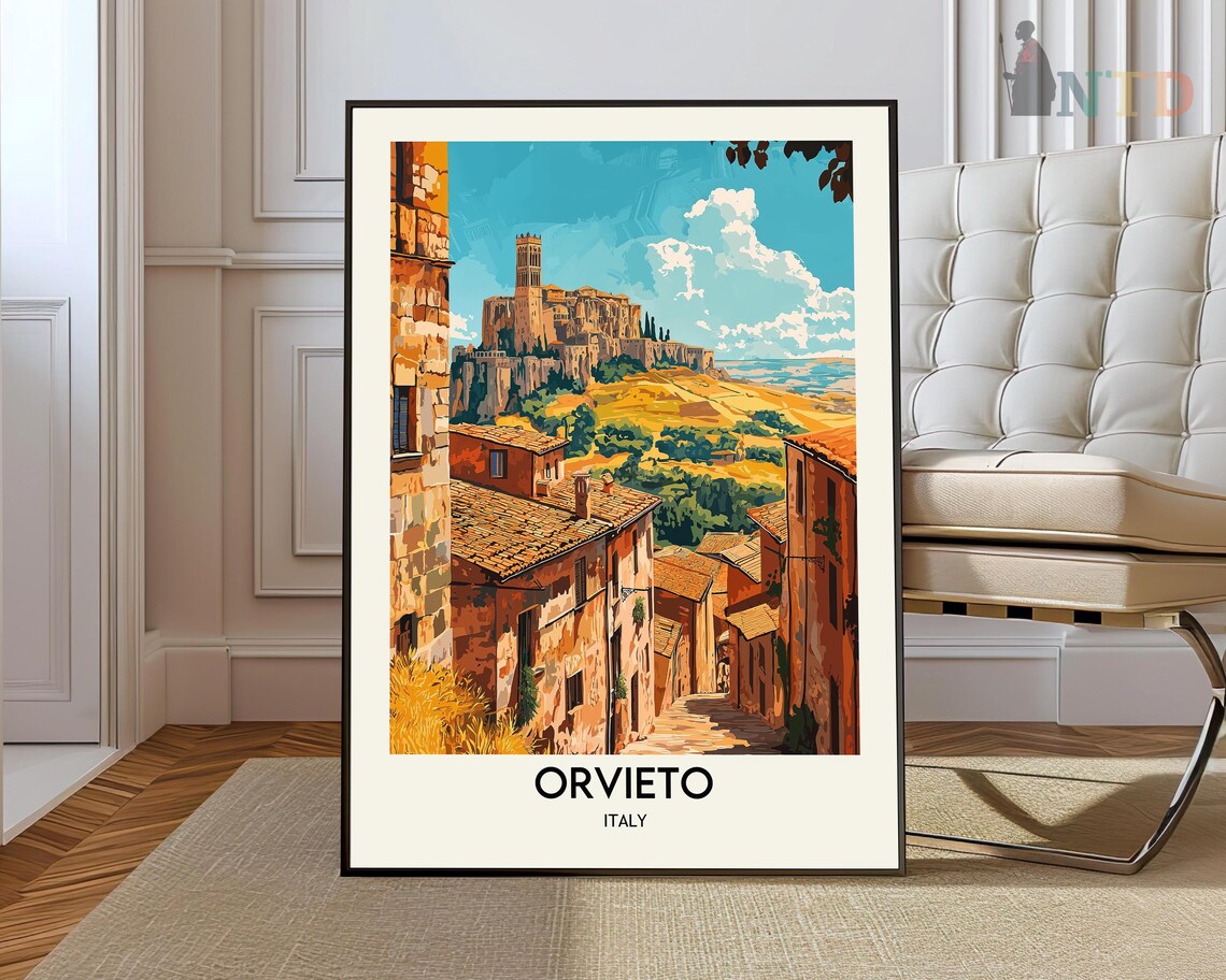 Orvieto Italy Hilltop Old Town Umbria Countryside Travel Poster