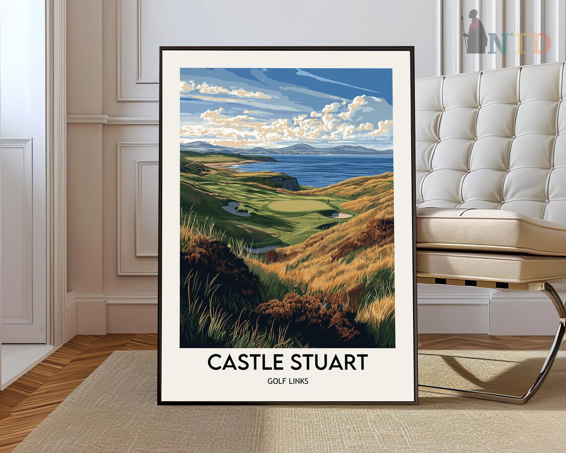 Castle Stuart Golf Links Bay View Green Fairways Travel Style Golf Poster