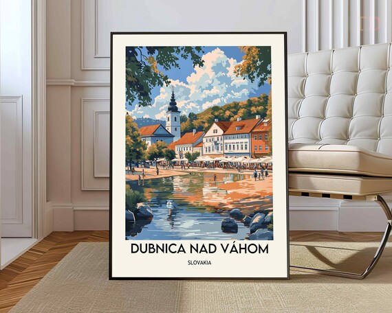 Dubnica Nad Vahom Slovakia Riverside Old Town Travel Art Print