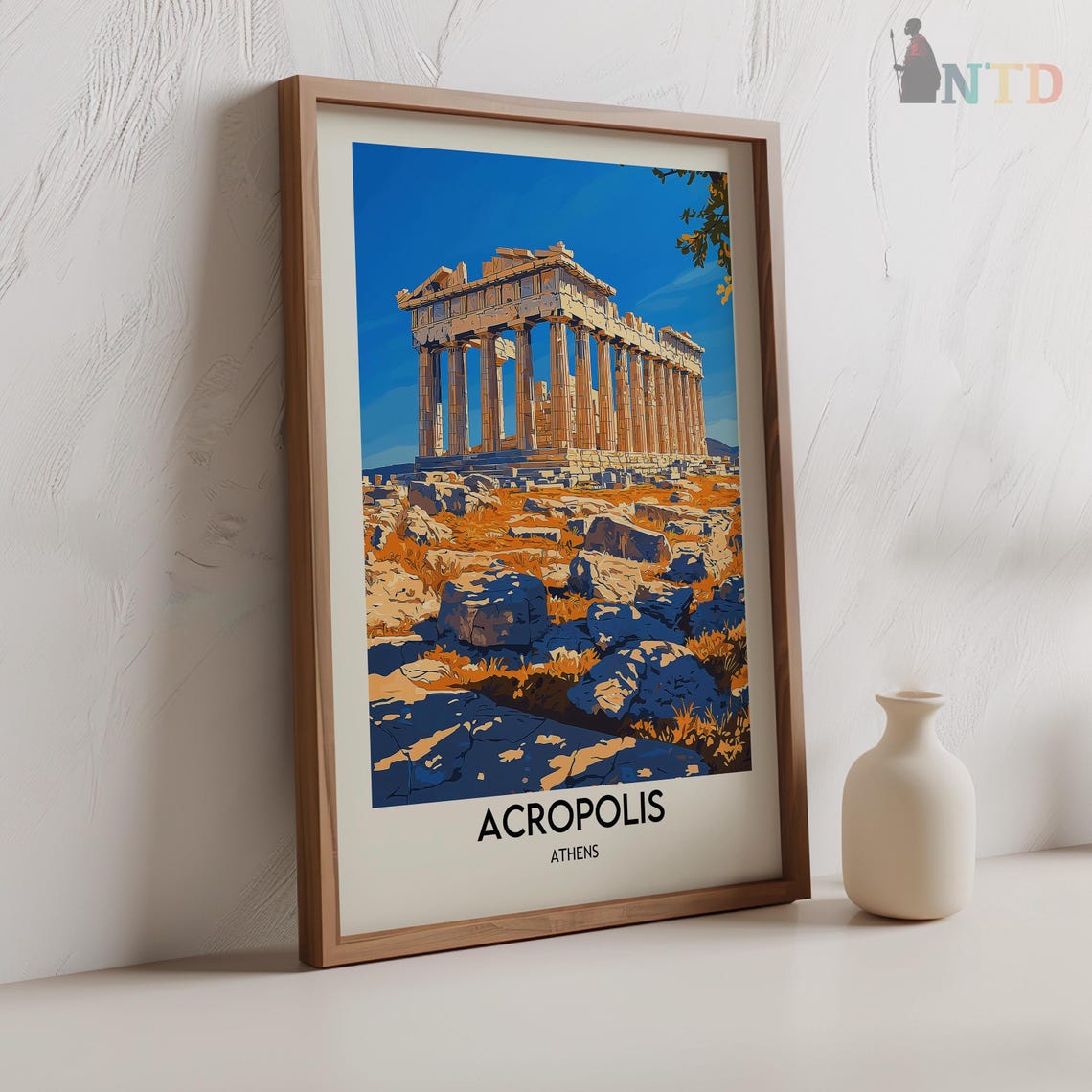 Acropolis Athens Parthenon Rocky Hill Blue Sky Travel Poster - Image 2