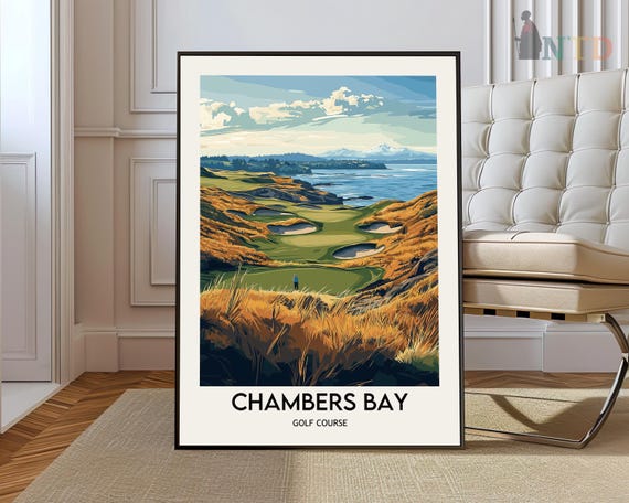 Chambers Bay Golf Course Poster Wall Art Print Photo