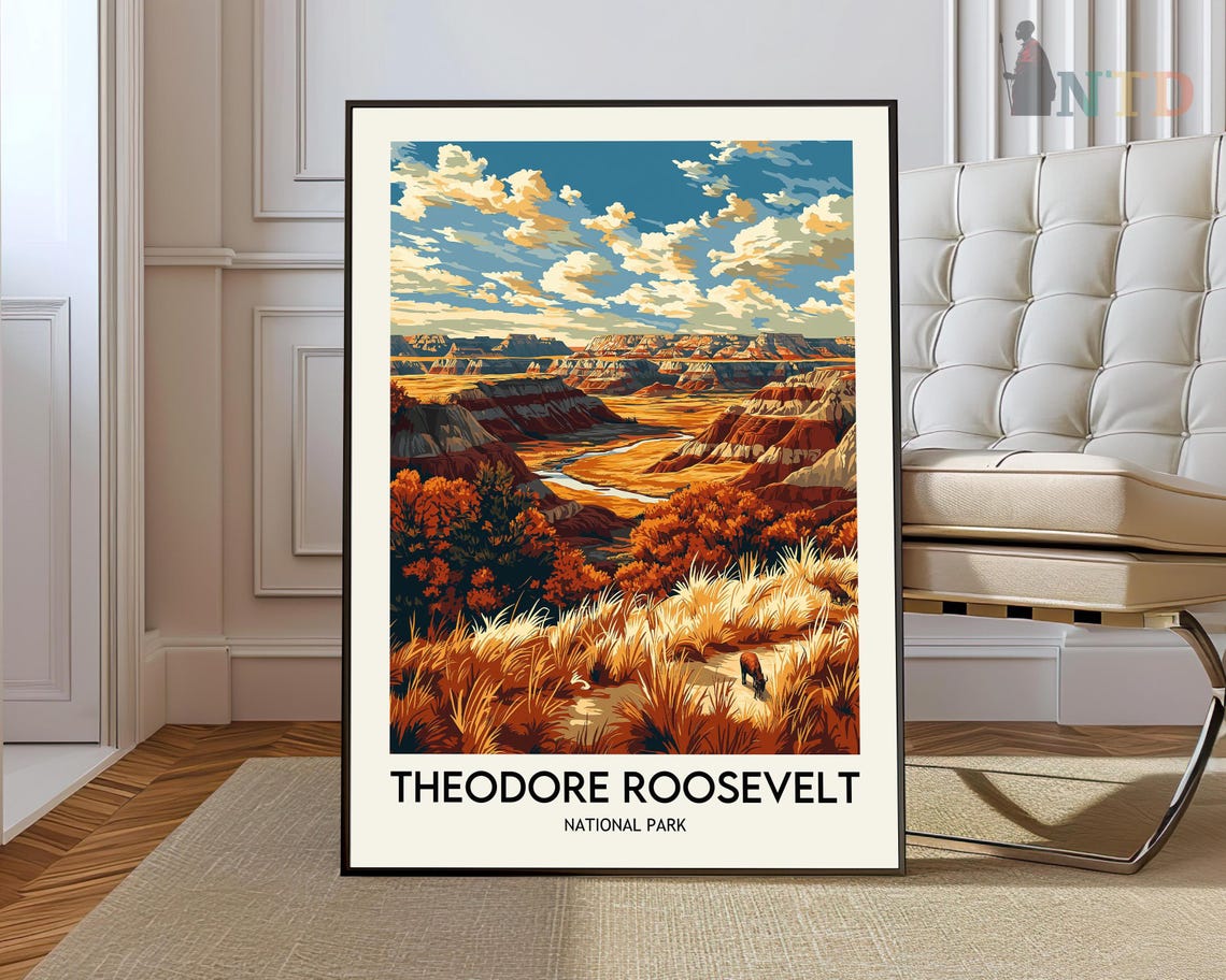 Theodore Roosevelt National Park Autumn Badlands Canyon Poster
