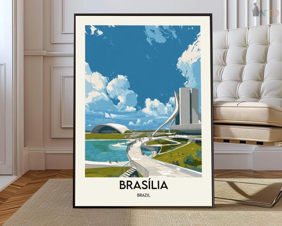 Brasilia Print Poster Wall Art Brazil Travel Decor Gift Artwork