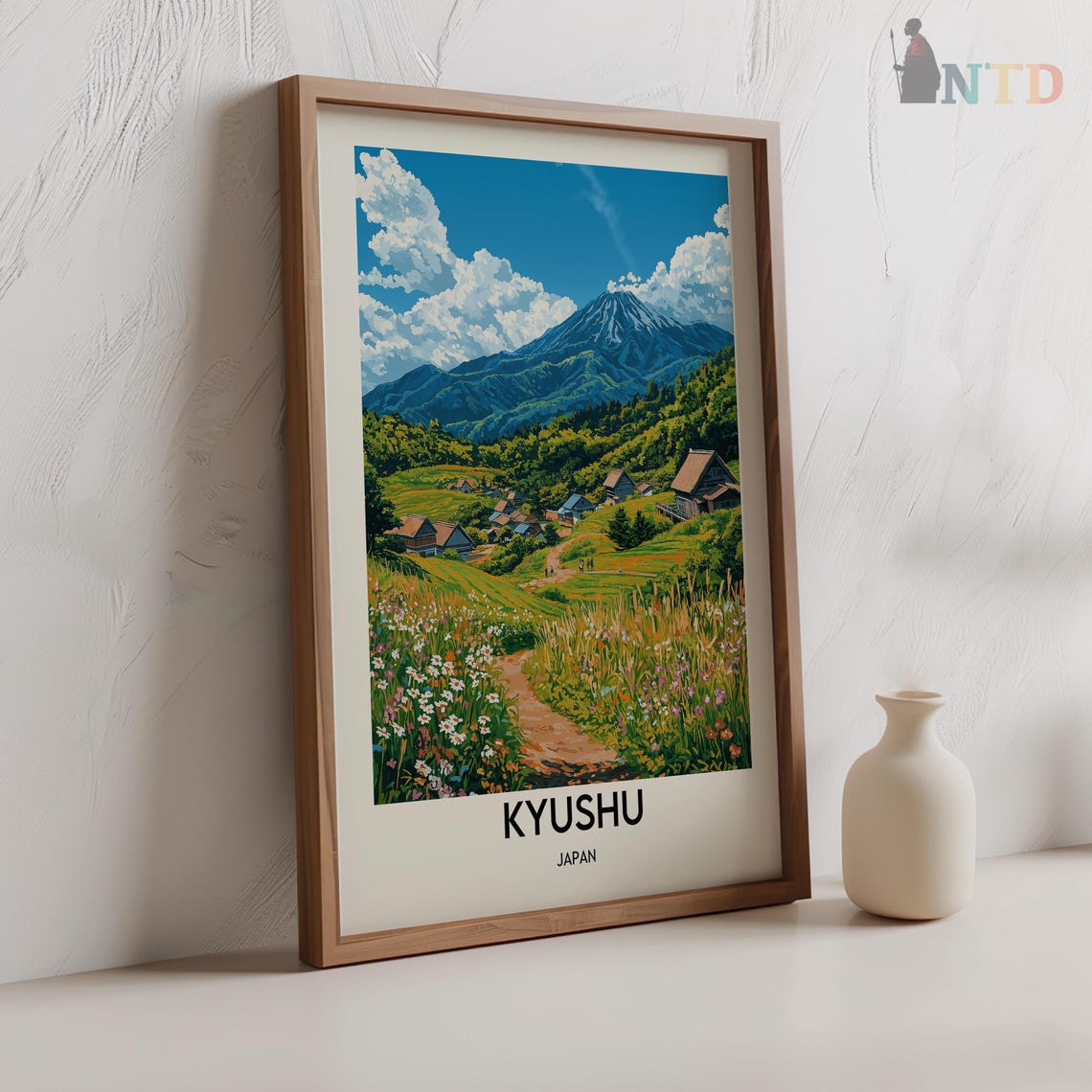 Kyushu Poster Kyushu Wall Art Kyushu Print Kyushu Photo Kyushu Poster Print Kyushu Travel Poster Mount Aso Poster Kyushu Japan Poster - Image 2