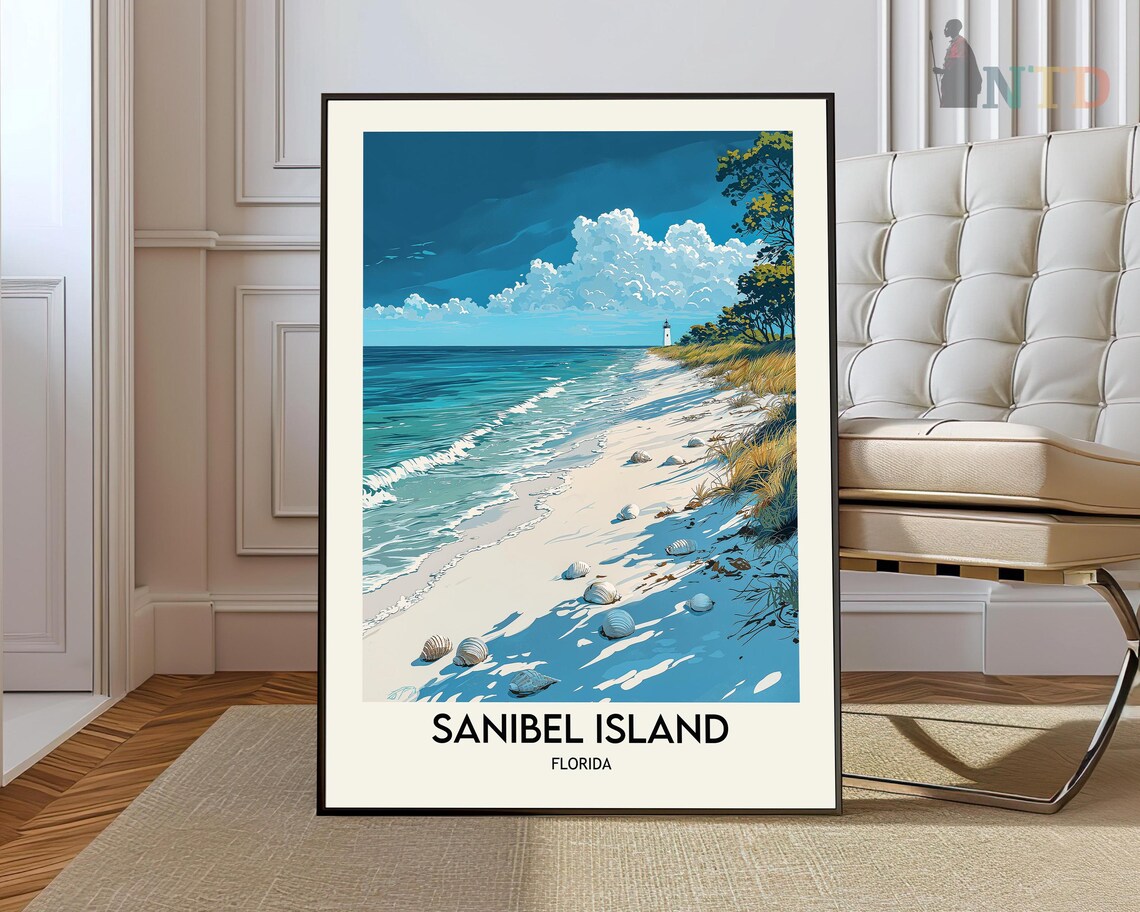 Sanibel Island, Florida Travel Poster Art Print