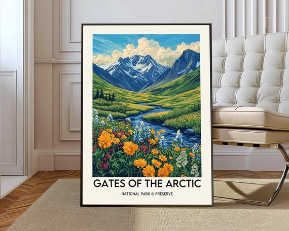 Gates Of The Arctic National Park River Valley Wildflowers Poster