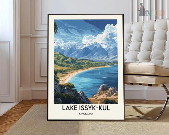Lake Issykkul Poster Wall Art Print Photo Kyrgyzstan