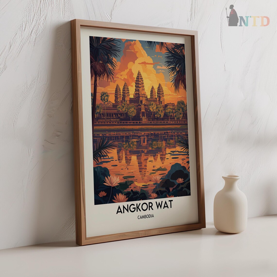 Angkor Wat Travel Poster, Cambodia Travel Art Print - Image 2