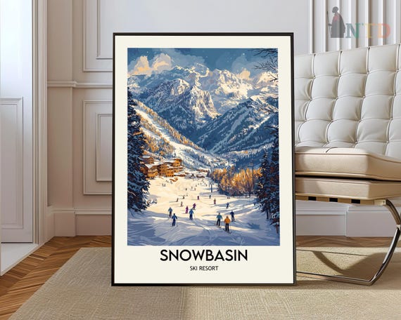 Snowbasin Ski Resort Poster Wall Art Print Photo Wasatch Mountains