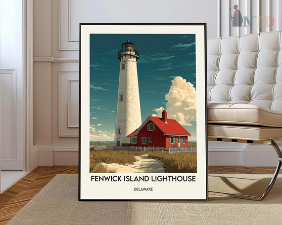 Fenwick Island Lighthouse Sandy Dune Path Delaware Coast Poster