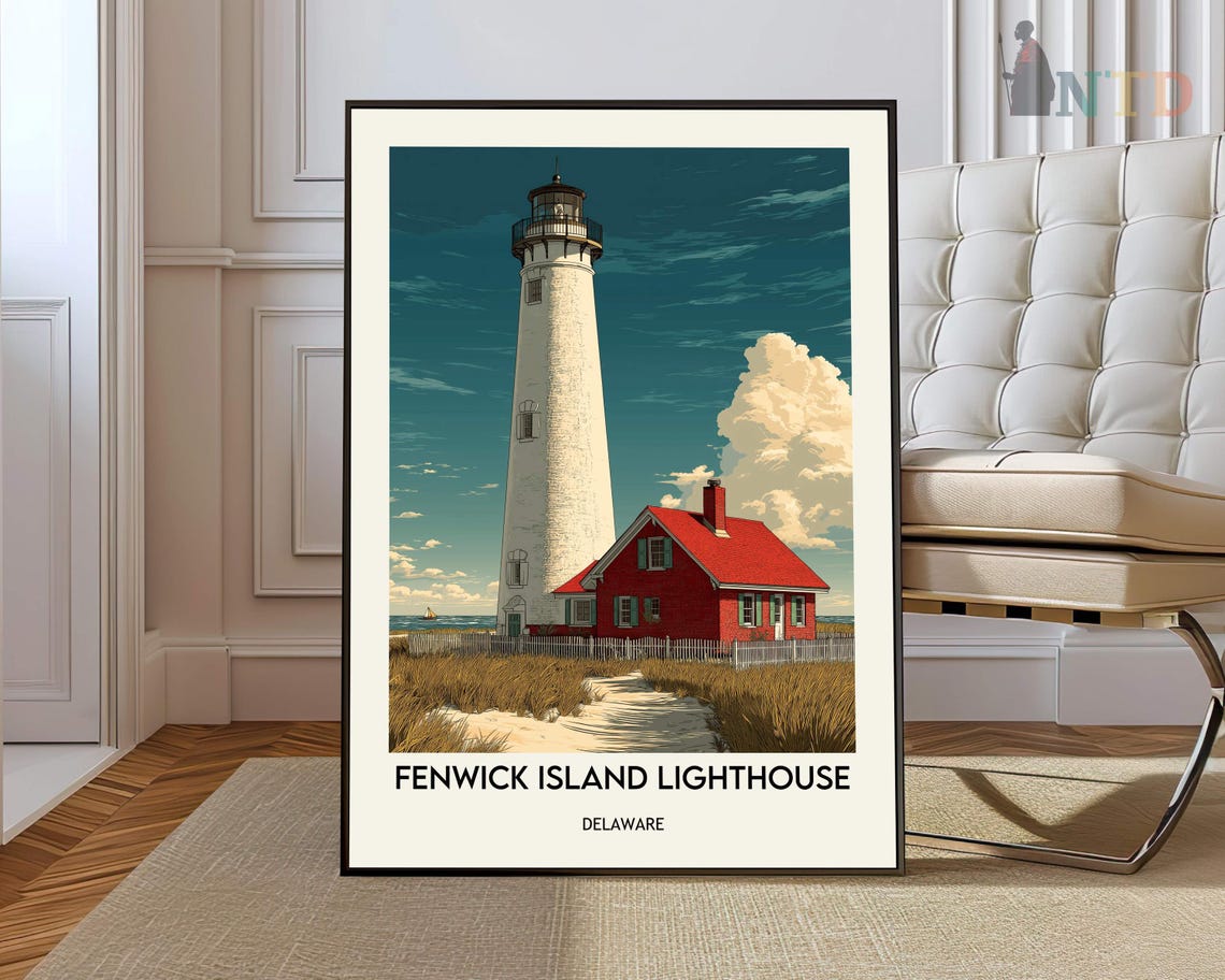 Fenwick Island Lighthouse Sandy Dune Path Delaware Coast Poster