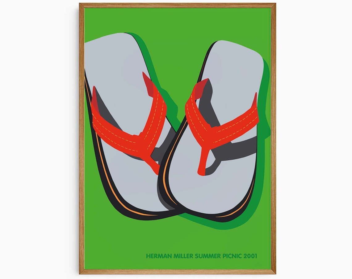 Herman Miller Summer Picnic 2001 Flip Flops Pop Art Food Poster - Image 2