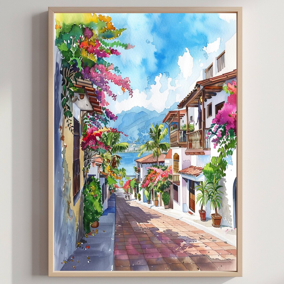 Puerto Vallarta Mexico Watercolor Travel Poster