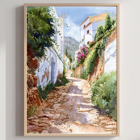 Morocco North Africa Watercolor Travel Poster Print
