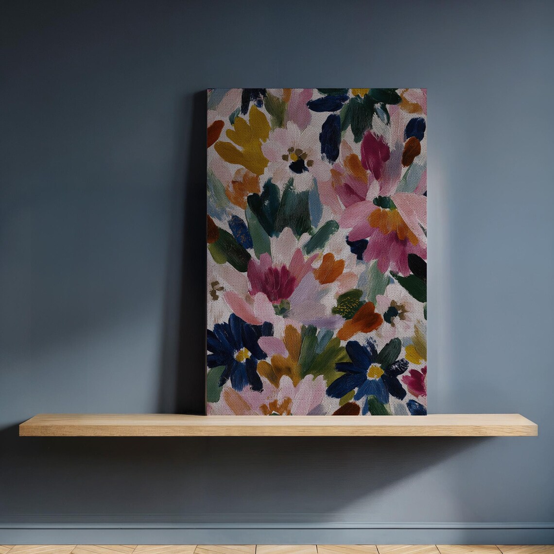 Colorful Abstract Floral Oil Painting Botanical Bloom Poster