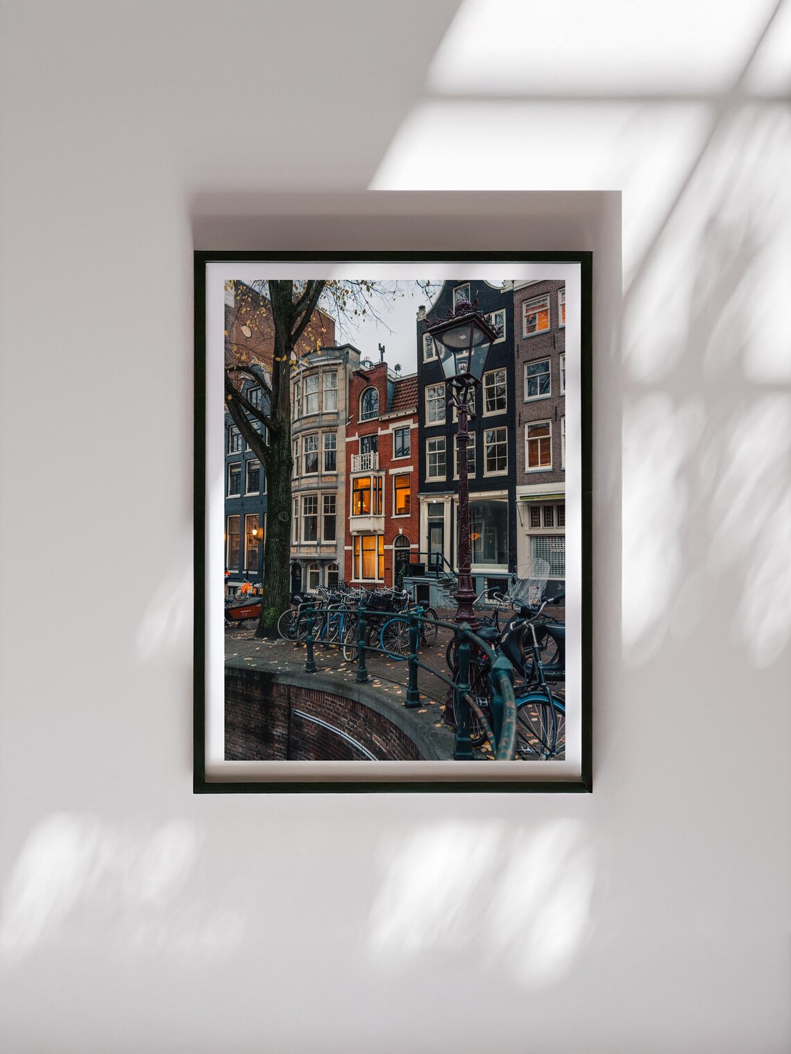 Amsterdam Netherlands Canal Bridge Lamppost And Bicycles Photo Poster - Image 3