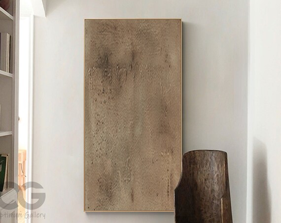 Large Abstract Brown Minimalist Wall Art Original Brown Painting Modern Textured Painting Oversized Minimalist Art Pastel Room Decor