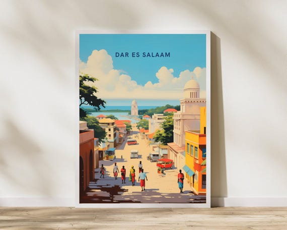 Dar Es Salaam Tanzania Travel Print Poster Wall Art Vintage T