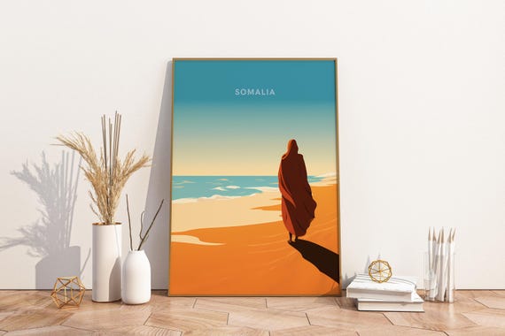 Somalia Africa Travel Print Poster Wall Art Vintage Decor