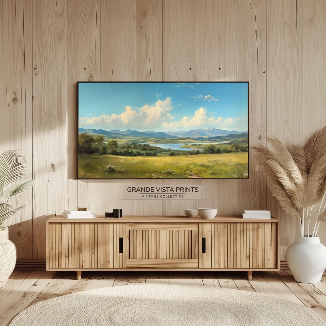 Spring Valley Landscape, River Valley Art Print - Image 2