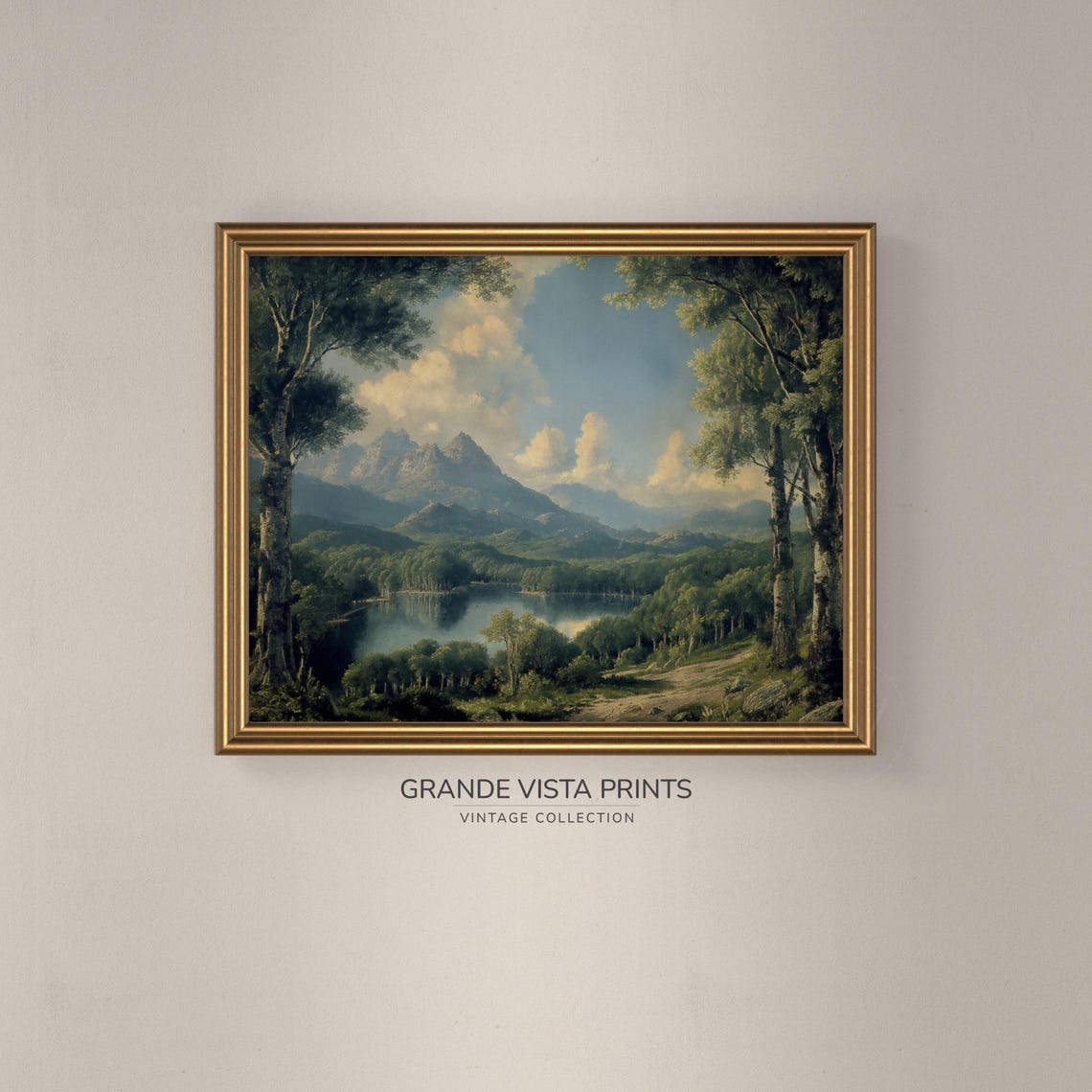 Afternoon Lake Mountain Landscape Artwork Vintage Print Wall Art Instant Art Gv4006 - Image 3