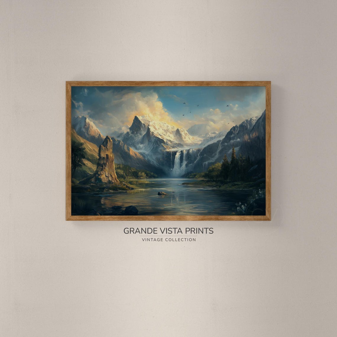 Mountain Landscape Painting Spring Mountain Lake Valley Mountain Art Print Gv4008 - Image 2