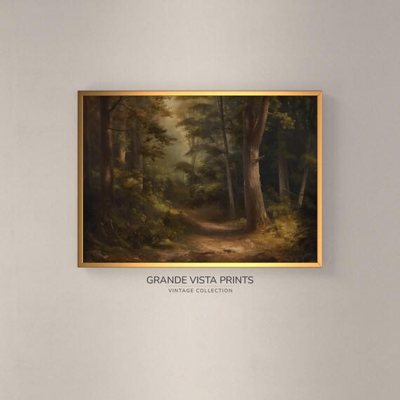 Misty Forest Landscape Painting Forest Wall Art Forest Artwork Foggy Forest Painting Gv4374