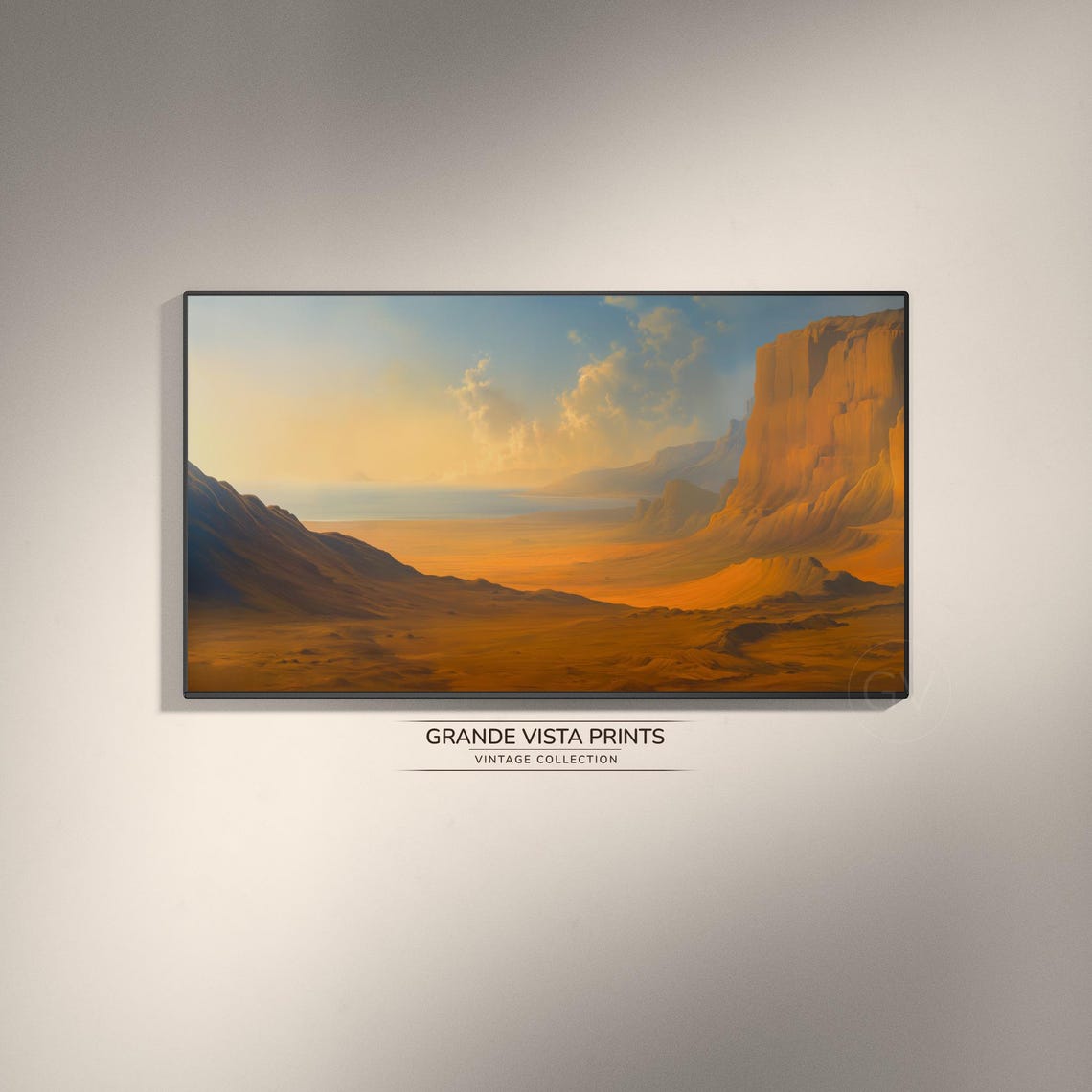Golden Desert Canyon Sunset Red Rock Cliffs Landscape Poster