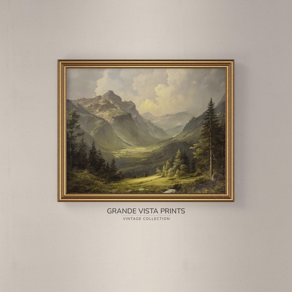 Mountain Valley Wall Art Mountain Landscape Artwork Mountain Valley Landscape Mountain Valley Art Print Gv4358 - Image 3