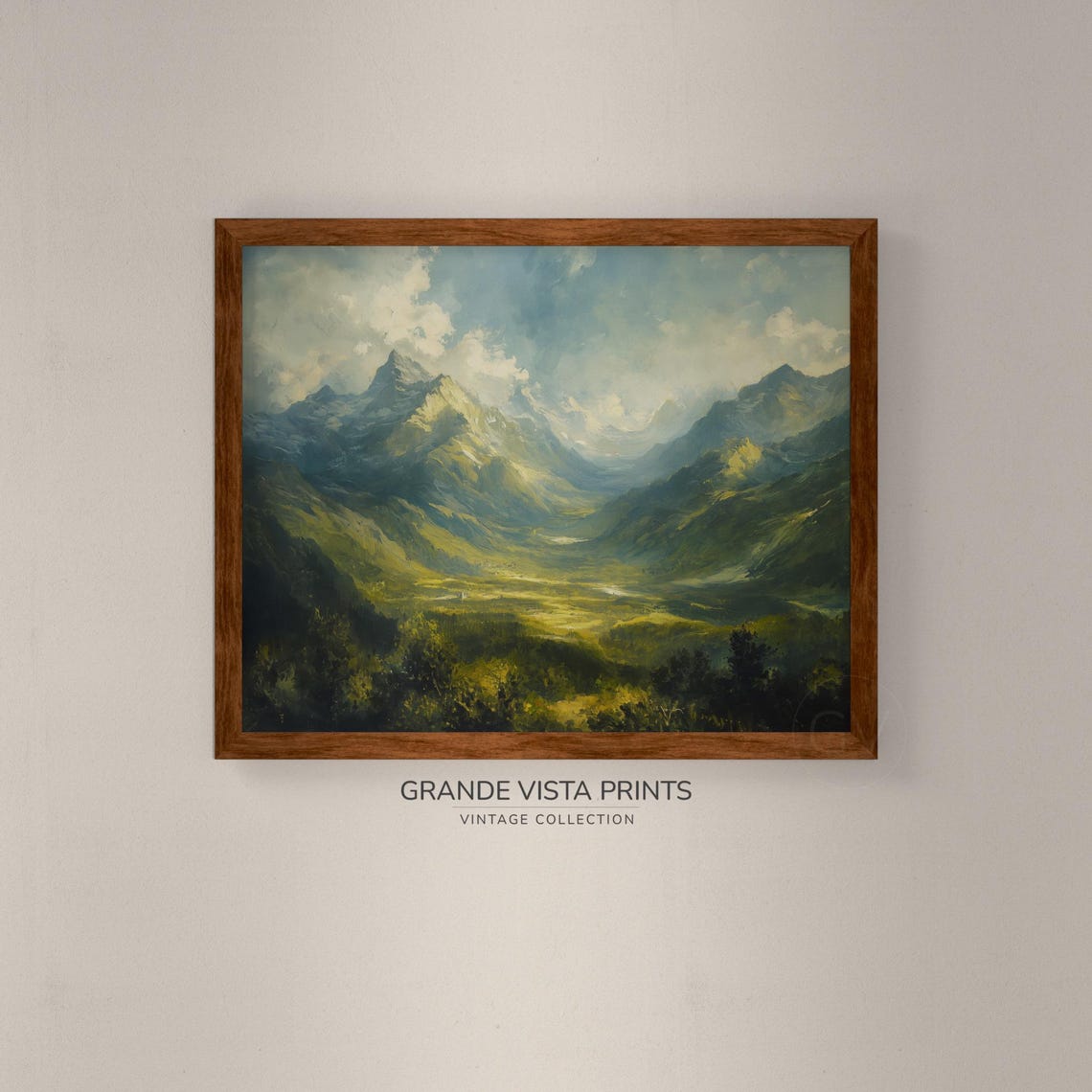 Spring Valley Landscape Painting Mountain Landscape Wall Art Instant Vintage Painting Gv4037 - Image 4