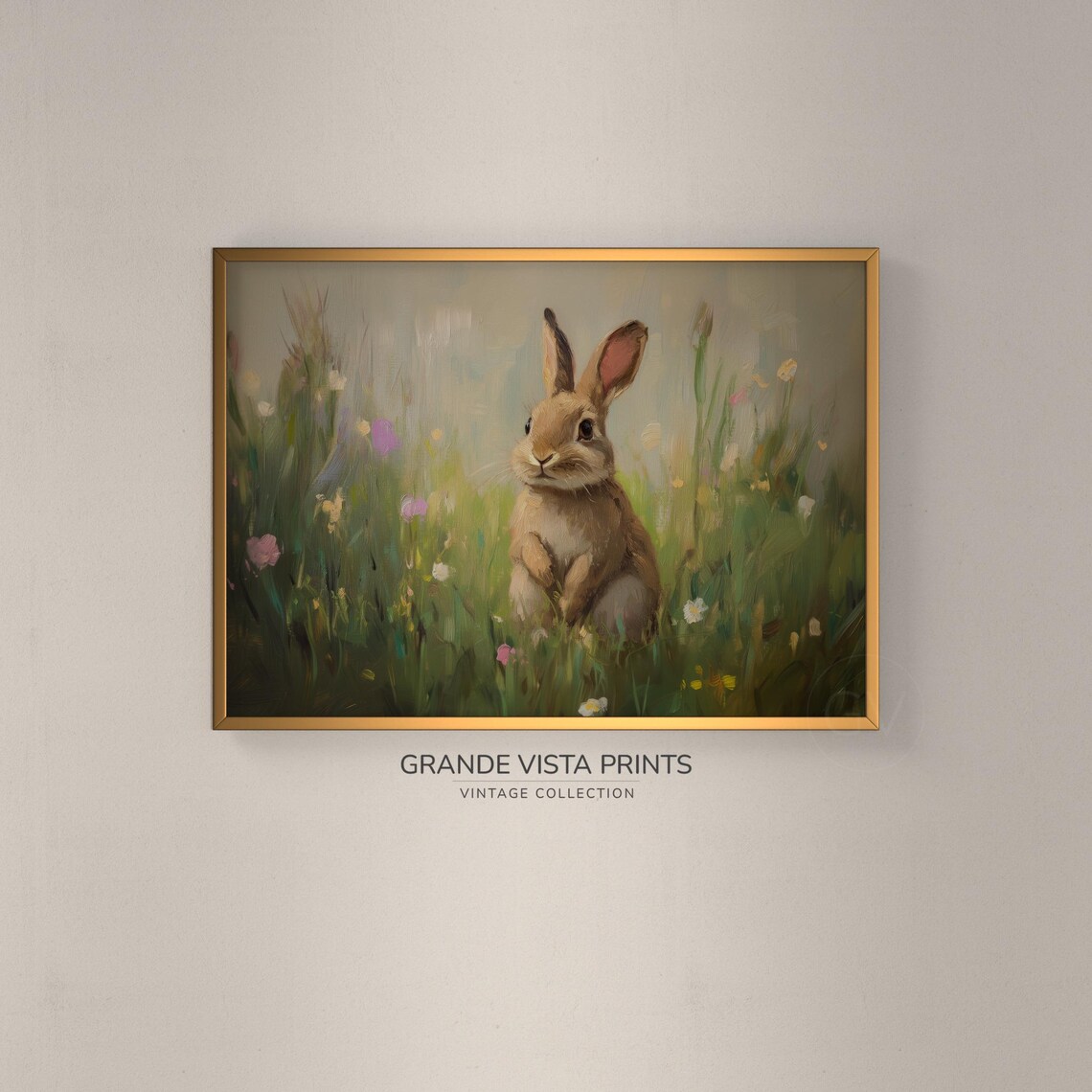 Spring Easter Rabbit Art Print, Easter Decor