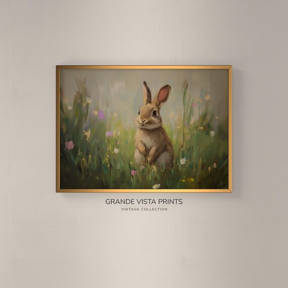 Spring Easter Rabbit Art Print, Easter Decor