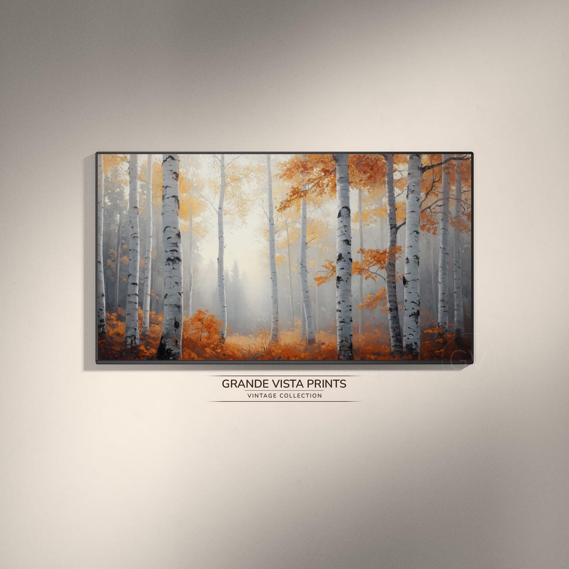 Orange Fall Forest, Autumn Background