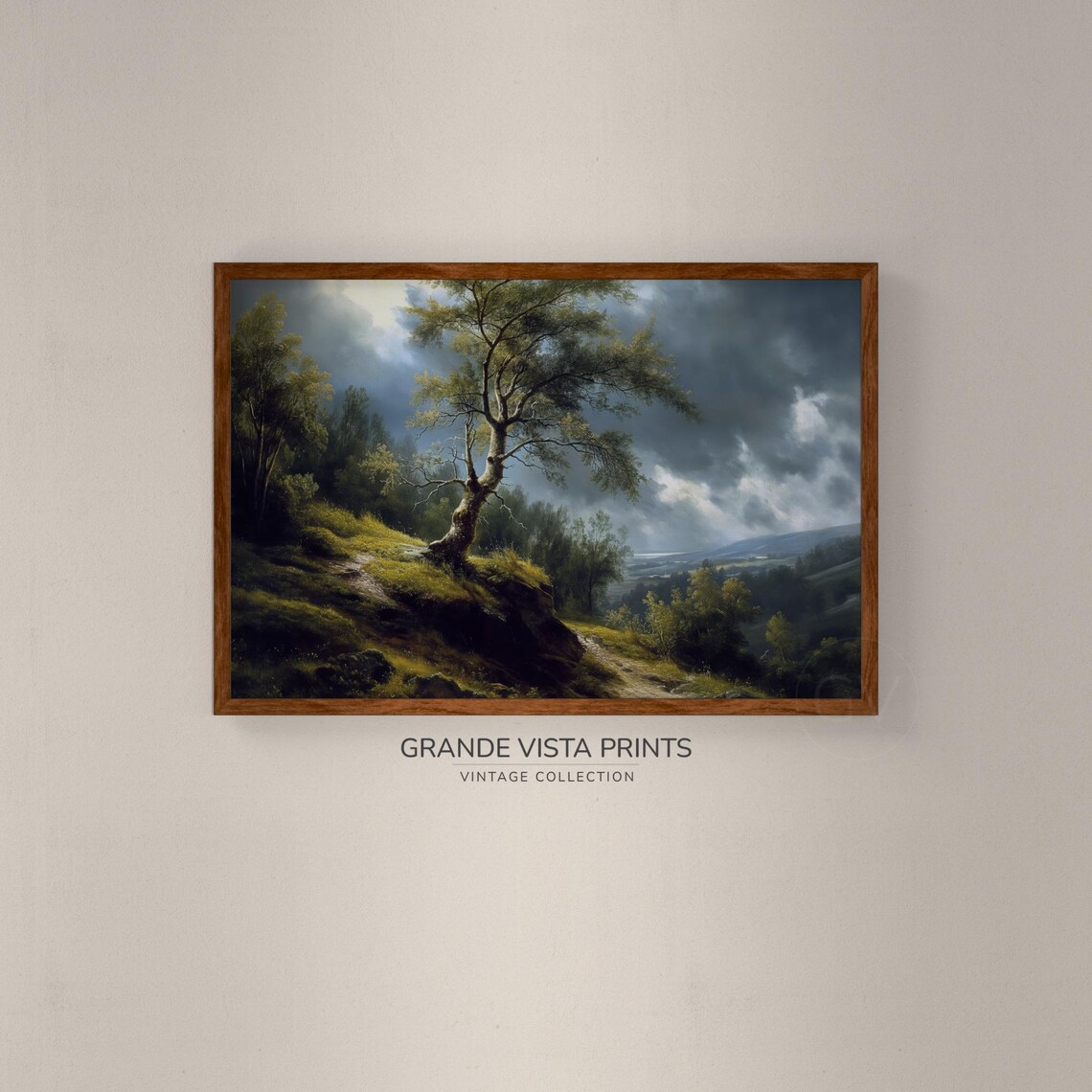 Lonely Tree Landscape Painting Mountain Tree Wall Art Gv4044 - Image 2