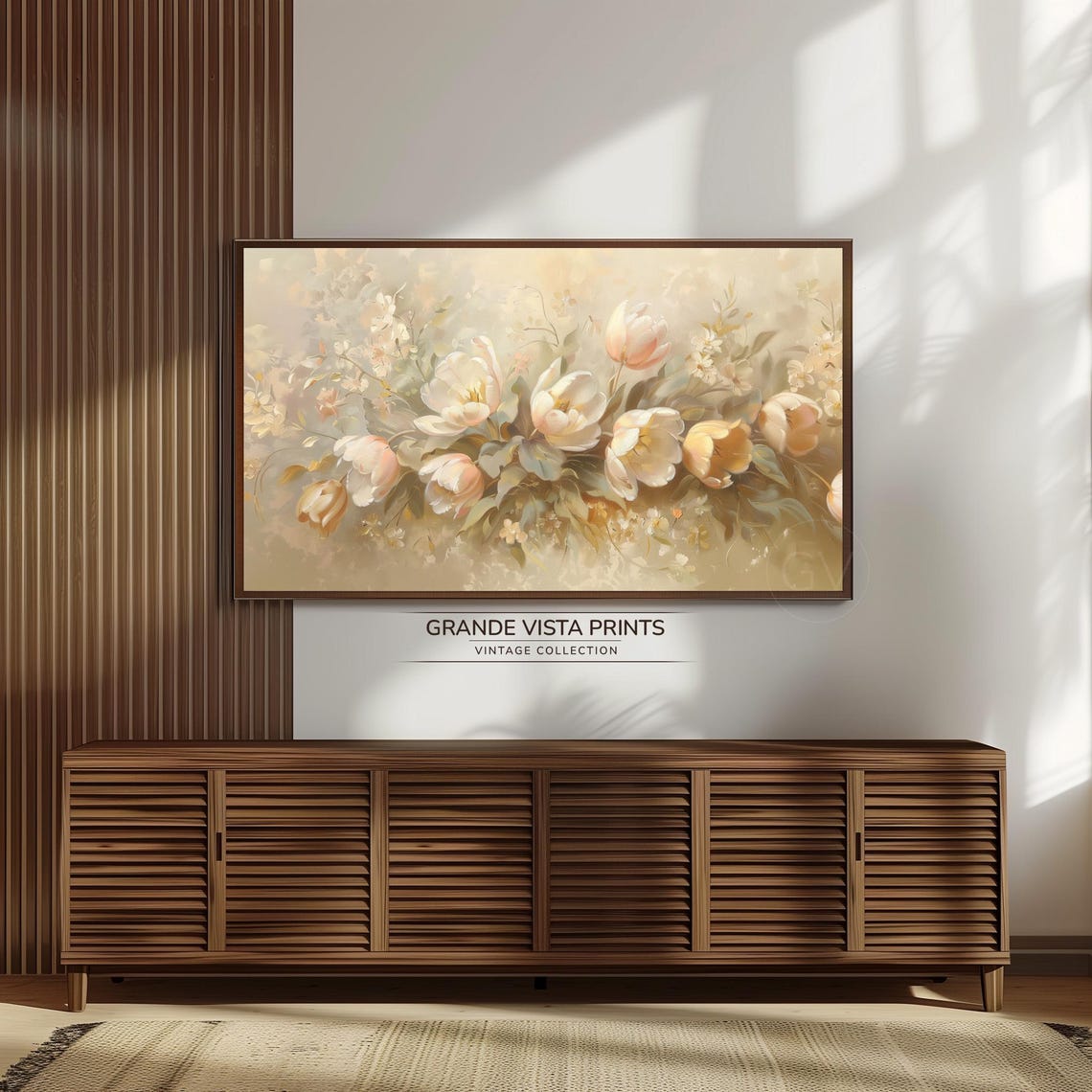 Ivory White Tulips Soft Neutral Blooms Gentle Floral Still Life Print - Image 3