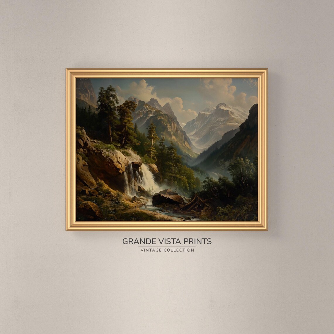 Forest Waterfall Landscape Painting Waterfall Painting Wall Art Waterfall View Art Print Gv4207 - Image 3