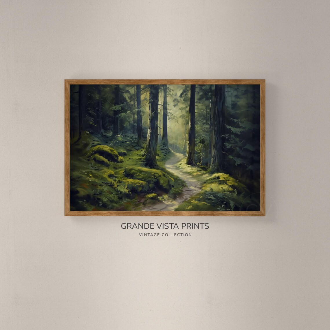 Forest Trail Wall Art Forest Landscape Artwork Pine Forest Painting Gv4805 - Image 2