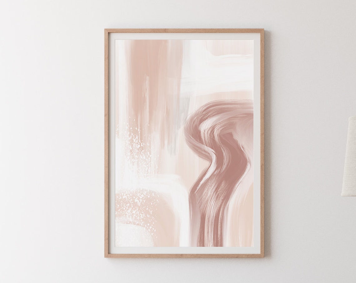 Blush Pink Abstract Brushstrokes Modern Pastel Swirl Art Poster - Image 4