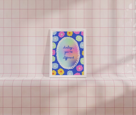 Colorful Darling You Are Different Print Self Love Wall Art