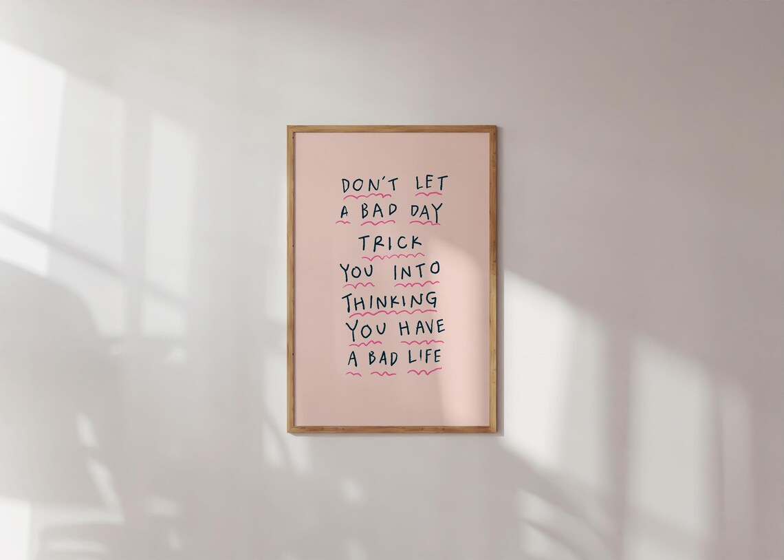 Monochrome Quote Art Self Love Decor