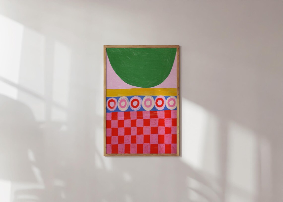 Colorful Geometric Abstract Art Print Living Room Wall Decor