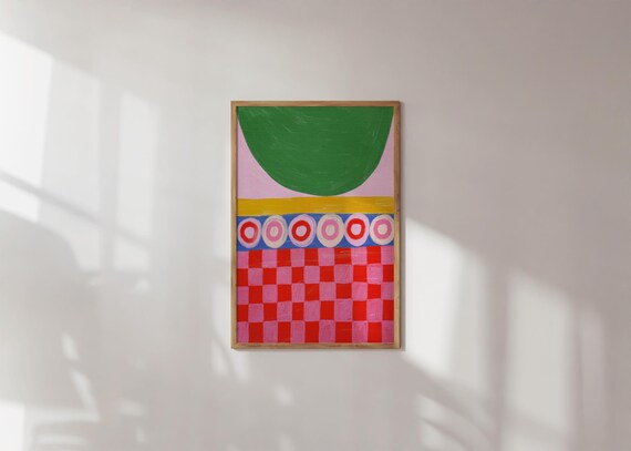 Colorful Geometric Abstract Art Print Living Room Wall Decor