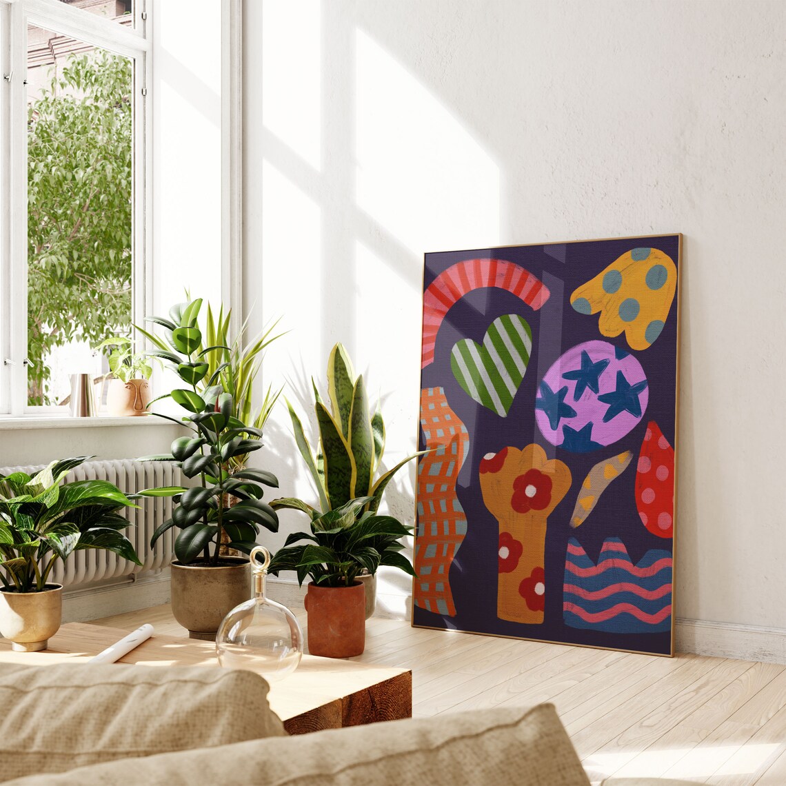Abstract Geometric Art Print Colorful Bold Wall Decor