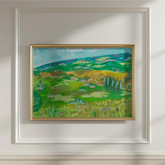 Colorful Hills Landscape Art Print