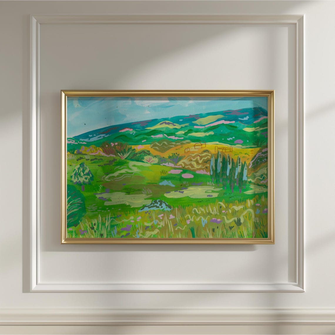 Colorful Hills Landscape Art Print