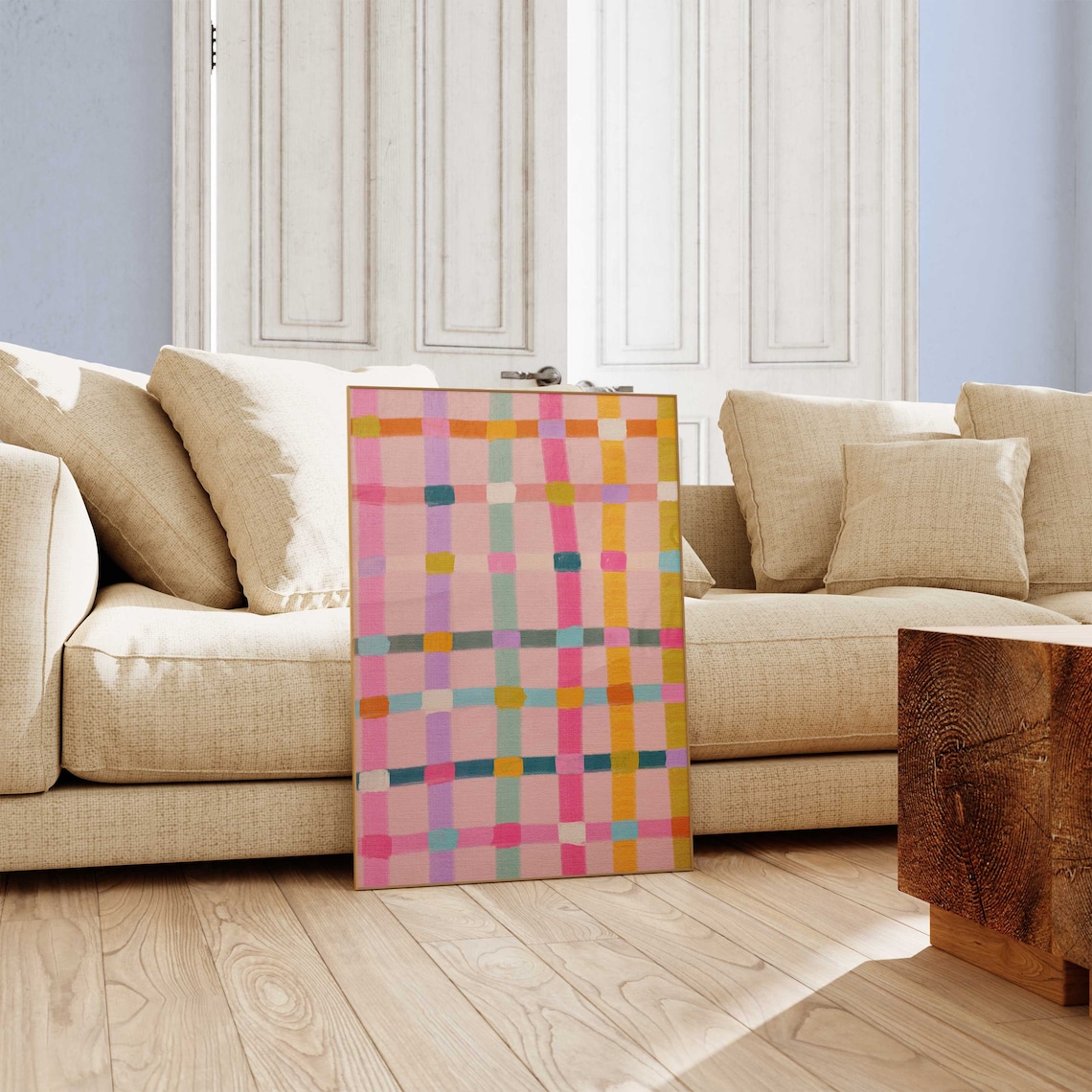 Colorful Grid Abstract Geometric Art Print